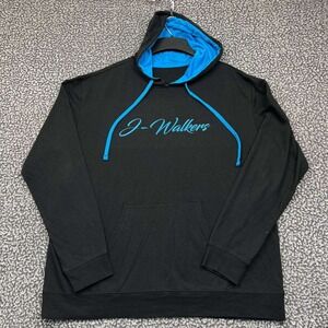 J-Walkers Hoodie Men Large Black Blue Pullover Long Sleeve Drawstring L